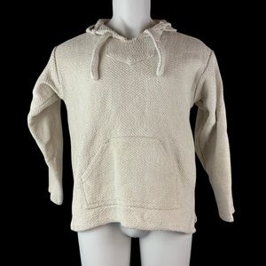 Earth Ragz Pullover Hoodie Womens Medium Ivory 100% Cotton Mexico
